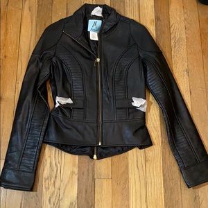 Marciano leather coat size xs black vintage
